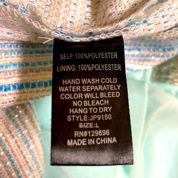 Lovposh Silver Bead Embellished Halter Romper Chiffon & Striped Shorts Sz Large - Picture 3 of 13